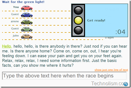 TypeRacer  A lightweight type-racing game (played against